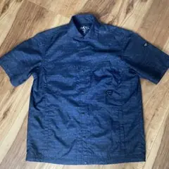 JOSEPH ABBOUD ネイビー 迷彩柄 半袖ワークシャツ