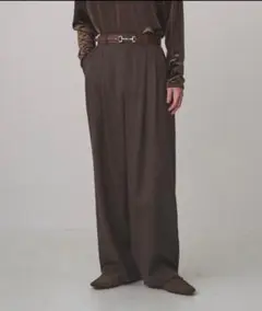 JUHA 24AW 2TUCK WIDE EASY PANTS BROWN