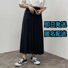 美品 タックプリーツスカート テニススカート ロングスカート ブラック