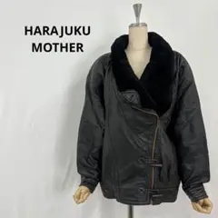 90s 00s ヴィンテージ 本革 レザージャケット ブルゾン 襟ボア ブラック