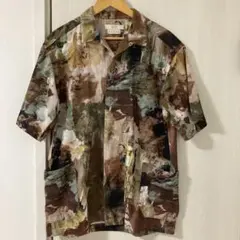norbit 抽象カモフラ半袖シャツ　ノービット　アロハシャツ