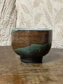 益子焼ころ茶碗(下部青磁)