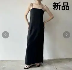 新品 ヘザーツイル キャミワンピース ブラック 黒