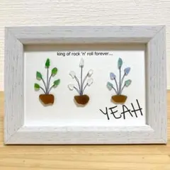 ◇シーグラスアート◇ 植物⑤「YEAH」
