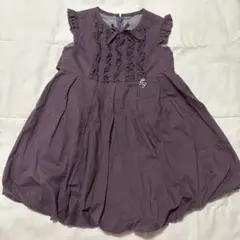 タルティーヌエショコラ パープル バルーンワンピース 90