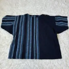 絣　Tシャツ　ブラウス　日本製　ストライプ
