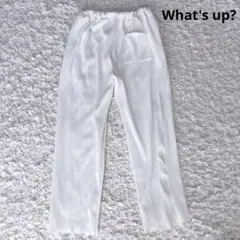 What's up? ポケット付きワイドイージーリブパンツ（F）総ゴム　楽ちん