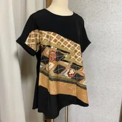 黒留袖リメイク チュニック オリエンタル柄 半袖
