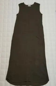 PLST ノースリーブ 綿100％ロングワンピース