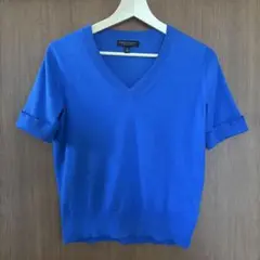 BANANA REPUBLIC 青 Vネック 半袖セーター XS