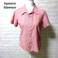 Hysteric Glamour 赤 チェック柄 半袖シャツ 猫刺繍
