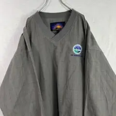 USA古着 00s ナイロンプルオーバー ナイロンジャケット 総柄 ベージュ
