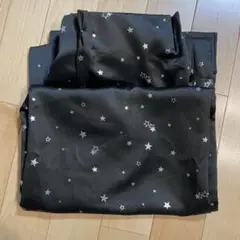 星柄 黒 ドレープカーテン 約100cm x 123㎝
