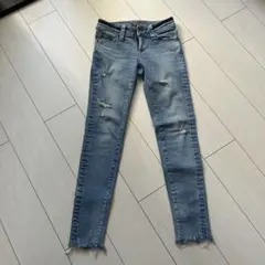 ★レディース　ダメージスキニーデニム　M★格安デニム