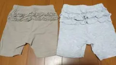 プティマイン　西松屋　バックフリルパンツ　スパッツ　半ズボン　90