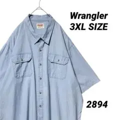 【タグ付き未使用】Wrangler 半袖 デニムシャツ XXL ライトブルー