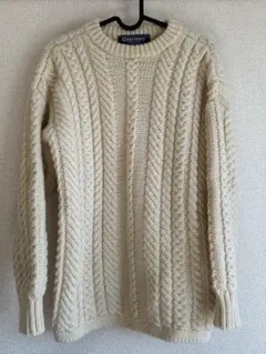 [Guernsey Woollens] 白ニット 定番デザイン 36サイズ 美品
