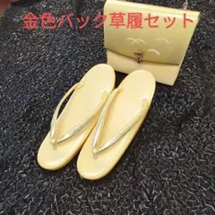 金色 草履とバッグのセット