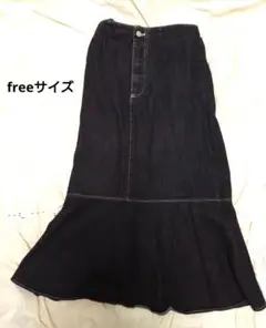 盆踊り大会セール❣️良品⭐ブラックデニムフレアスカート おでかけ デート