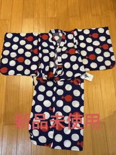 赤い金魚の水玉　ワンピース浴衣　120cm