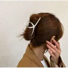 韓国 ヘアクリップ ワイヤー シルバー ヘアアクセ レディース クリップop