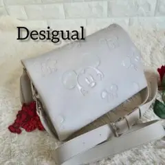 [美品]Desigual デジグアル　ミッキーショルダーバッグ　ホワイト