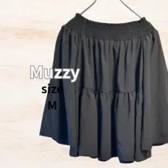 美品 Muzzy 五分袖ブラウス 黒 Mサイズ　上品 デコルテ 綺麗 お洒落
