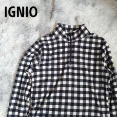 IGNIO イグニオ ハーフジップフリース ブラック チェック柄 iHEAT L