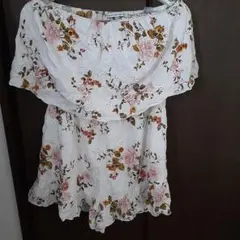 American Eagle 花柄オフショルダー オールインワン