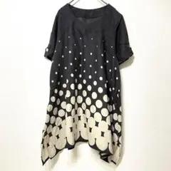 Burette Club チュニック　半袖　トップス　ドット柄　ゆったりサイズ