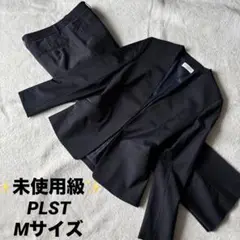 ✨️未使用級✨️ PLST プラステ スーツ ノーカラー パンツ ストライプ M　紺