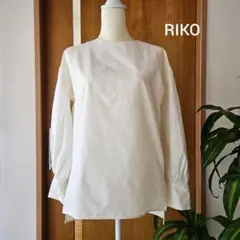 RIKO 長袖 カットソー コットン 綿 38 M 白 多少の汚れ有り