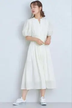 LAVANDA ラバンダ 宇野実彩子さん ストライプボリュームスリーブワンピース