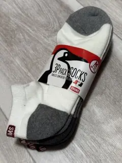 CHUMS 3足セット ソックス ホワイト グレー ブラック M 25-27cm
