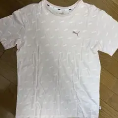 PUMA ピンク 半袖Tシャツ ロゴ入り