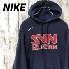 C733 NIKE アメリカ古着 ゆるだぼ パーカー ネイビー M メンズ