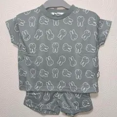 新品　ミッフィー　ウサギプリント グレー Tシャツ ショートパンツ セットアップ