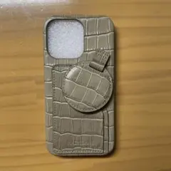 【美品】HASHIBAMI ハシバミ　iPhone13proケース　グレージュ
