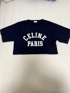 CELINE セリーヌ クロップド Tシャツ ネイビー Sサイズ