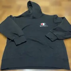 Champion 黒 パーカー フロントポケット付き