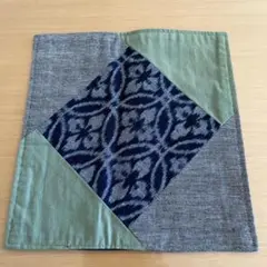 【未使用品】弓はま絣 藍染 テーブルクロス26cm x 25cm
