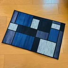 2枚セット！ 青灰白 キッチンマット 玄関マット バスマット 滑り止め