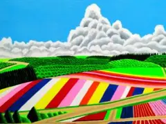 ★十勝連峰と赤い屋根の家・谷村一男肉筆油彩画・F6 絵画の通販、購入ならFROM ARTIST/作品名：十勝連峰と赤い屋根の