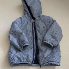 プチバトー　ストライプ フード付きダウンコート