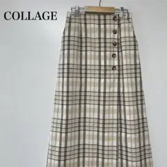 【美品】COLLAGE コラージュ チェックスカート 後方ファスナー Osize