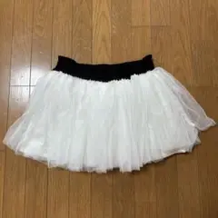 ホワイト ブラック チュール フレアスカート　TRALALA