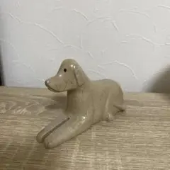 Brookfield Zoo Chicago 犬の石材置物 ベージュ 約15cm