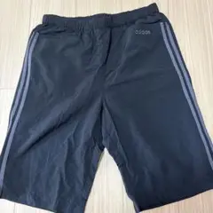adidas 黒 ハーフパンツ 3本ラインOナイロン