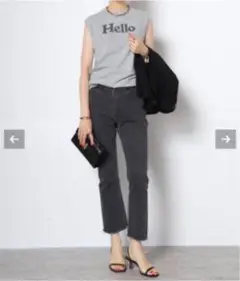 HEM CUT SLIM FLARE DENIM