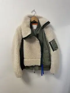 sacai ma-1 ボア ジャケット カーキ 1 ナイロンツイル